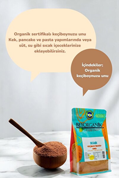 BEYORGANİK Organik Keçiboynuzu Unu 250 gr 3 adet