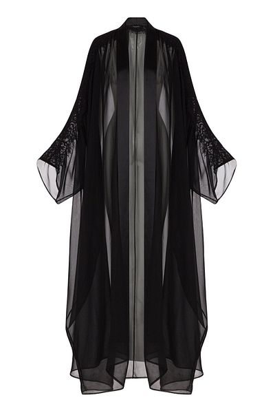 Nuum Design Lace Detailed Chiffon Abaya