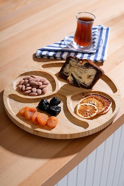 ACAR Bamboo Rotating Presentation Plate - 30 cm