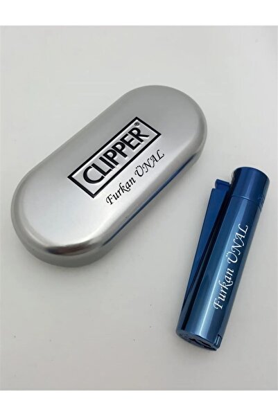 Gülay AVM Kişiye Özel Isim Baskılı Kutulu Mavi Renk Clipper Çakmak Kaliteli Clipper Çakmak Gly- 234