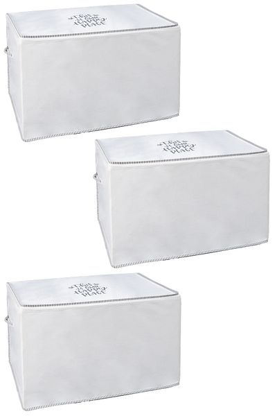 Emofom 3 PCS Drawstring Quilt Storage - 75x45x45 cm Multi-Purpose Pillow Clothing Storage Box