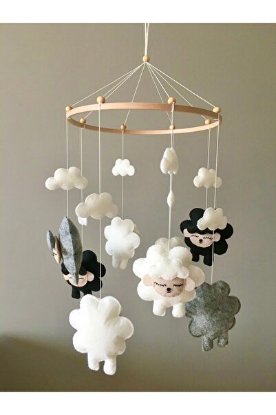 EFSBABY (MÜZİKLİ)Yenidoğan Bebek Beşik Dönencesi Koyun ve bulutlar