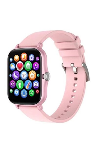 GOLD AKSESUAR T700S Pembe ve Siyah Kordonlu Gold Rose Kasa AKILLI SAAT