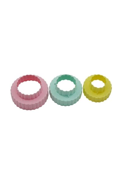 crv Double Sided Serrated Round Cookie Mold 3 Pieces Fma06345