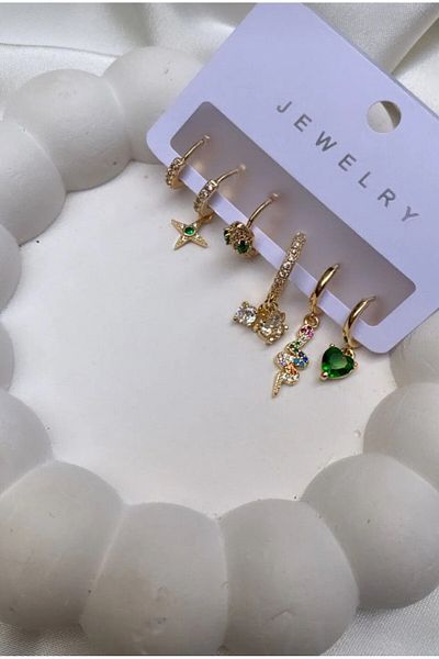 Accessories Stylish Steel Earrings - Set of 6