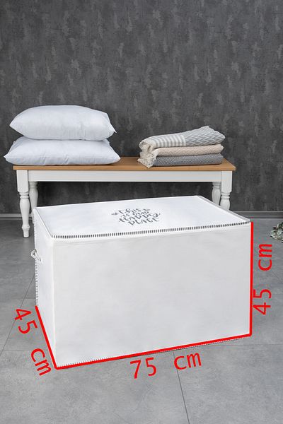 Emofom 3 PCS Drawstring Quilt Storage - 75x45x45 cm Multi-Purpose Pillow Clothing Storage Box
