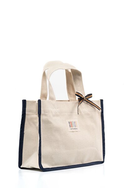 Sofist İstanbul Темно-синій екрю полотно Balat Tote Сумка з регульованим ремінцем жіноча сумка на руку і плече