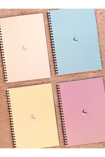 Fobinote Trend Series Spiral School Notebooks - Set of 4 (80 PAGES)