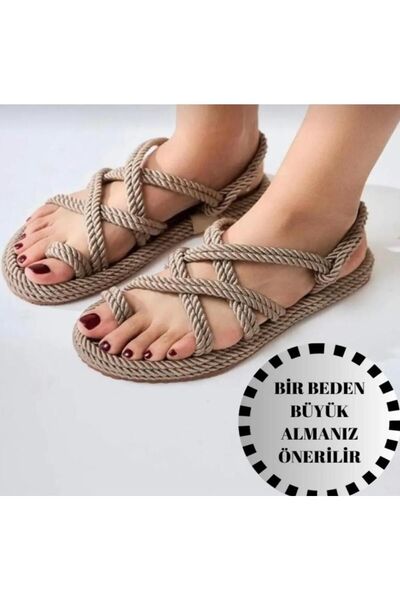 Pinkada Unisex Mink Rope Sandals - It is Recommended to Buy 1 Size Larger