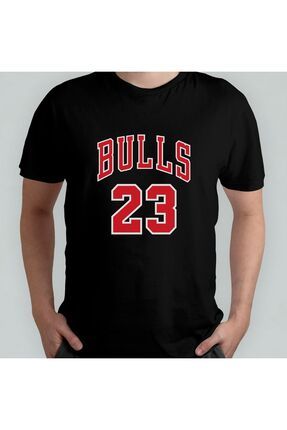 Pixxa Chicago Bulls 23 Michael Jordan 100 Pamuklu Bisiklet Yaka T shirt Model 1
