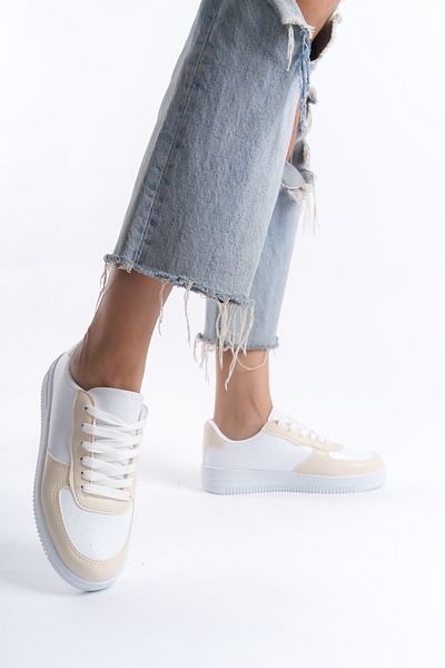 Moda Değirmeni Pantofi de damă alb-bej - BG1003-101-0001