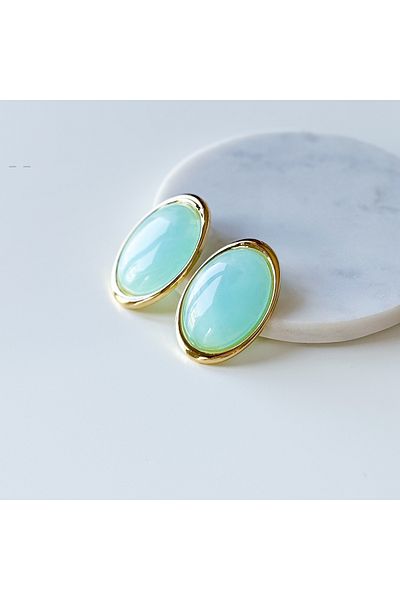 CHARMLUCKY Oval Button Earring