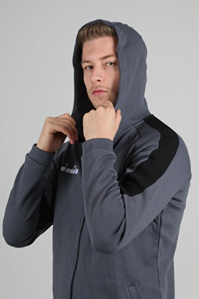 Diadora Φούτερ κάμπινγκ Anthracite Hooded Single Top Saturn