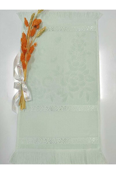 sarra Prosop cu franjuri etaminat 30x50 - verde apa