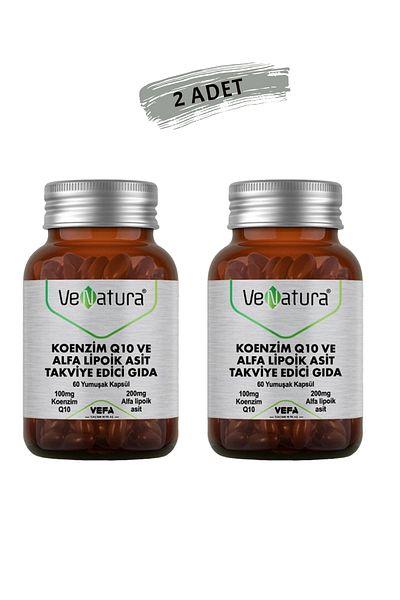 VeNatura Coenzyme Q10 and Alpha Lipoic Acid - 60 Soft Capsules Face Cleansing Gel (2PCS) & (1PCS)