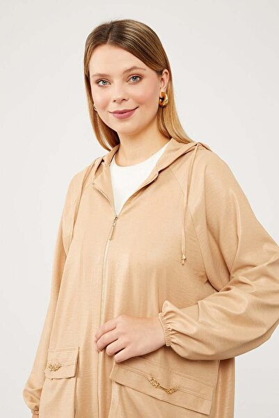 Levidor Αθλητικό σετ με κουκούλα με φερμουάρ σε κόκκινο μπεζ