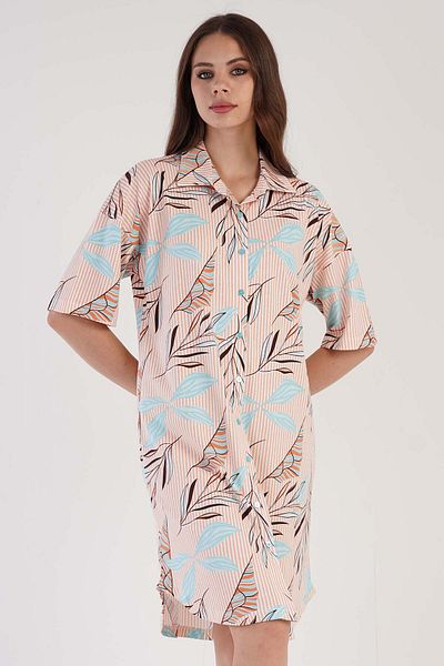 VİENETTA Women's Short Sleeve Cotton Nightgown - 307005
