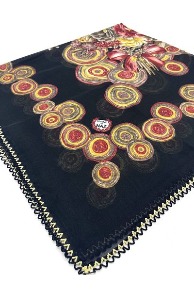 nazipek Set 10 esarfe din bumbac cu margini brodate 100x100cm Distributie angro