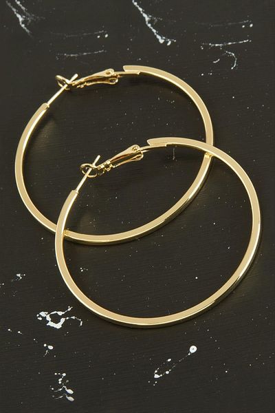 Bijuteri Net Luxury Steel Hoop Earrings - Scrunch 4 Cm