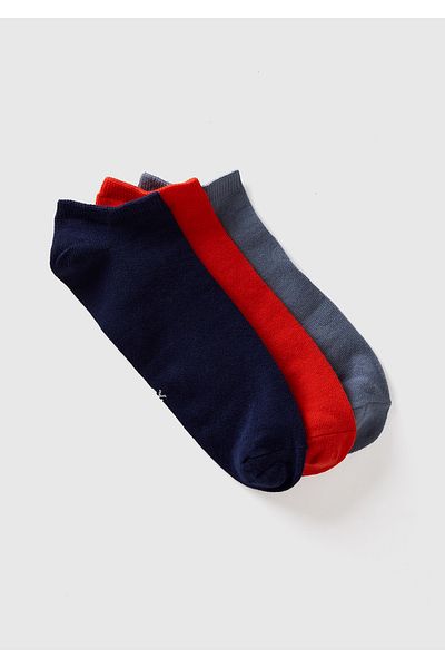 United Colors of Benetton Unisex Red Mix 3-Piece Booties Socks