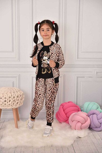 My Kids Wear طقم بناتي من القطن الممشط بأكمام طويلة - طقم من ثلاث قطع