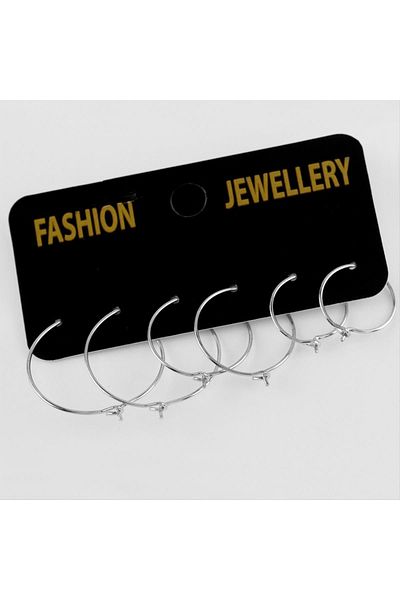 Bijuteri Net Set of 6 Thin Empty Hoop Earrings