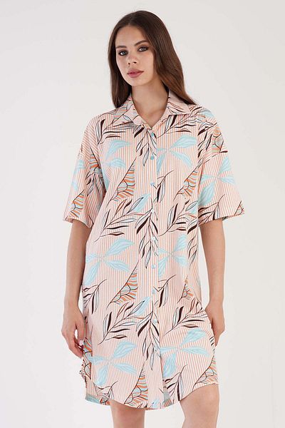 VİENETTA Women's Short Sleeve Cotton Nightgown - 307005