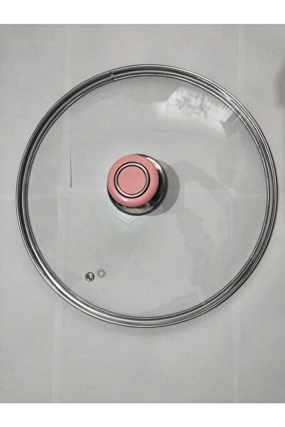 SARITAŞ Cam Kapak Tencere Kapağı 26 Cm Lüx Pembe Tepe Kulp Tüm Tencere Tava S...