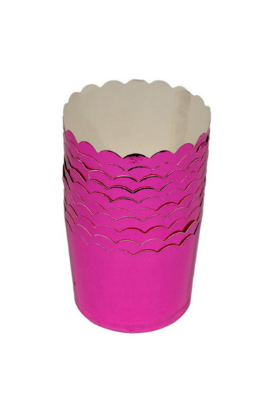 PASTRY PLANET Metalik Karton Kapsül 50 Adet (Fuşya)