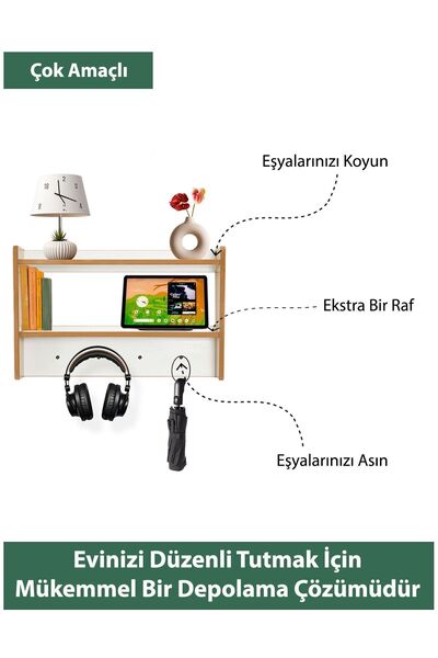 Minera Portmanto Organizer Duvar Askılığı Elbise Askılığı Çocuk Odası Montessori