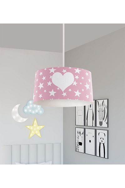 BAMBAŞKA MODA BABY AND KIDS ROOM Heart and Star Patterned Chandelier