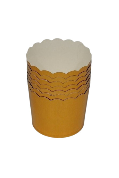 PASTRY PLANET 50 Pieces (Gold) Metallic Cardboard Capsules