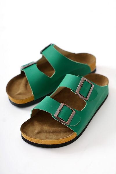 Limoya Γυναικείες παντόφλες Beti Green Double Banded