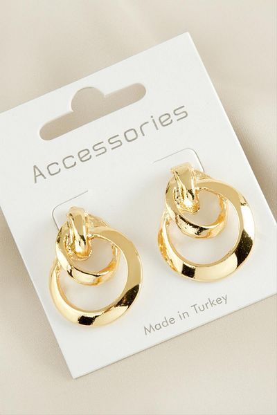 Bijuteri Net New Season Metal Earrings - Hoop Braided