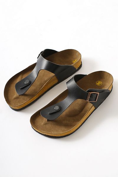 Limoya Risa Black Buckle Detailed Women's Flip Flops