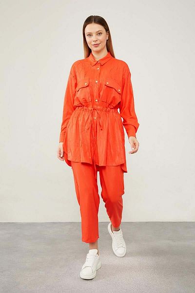 Levidor Orange Sports Set - Drawstring Waist Trousers