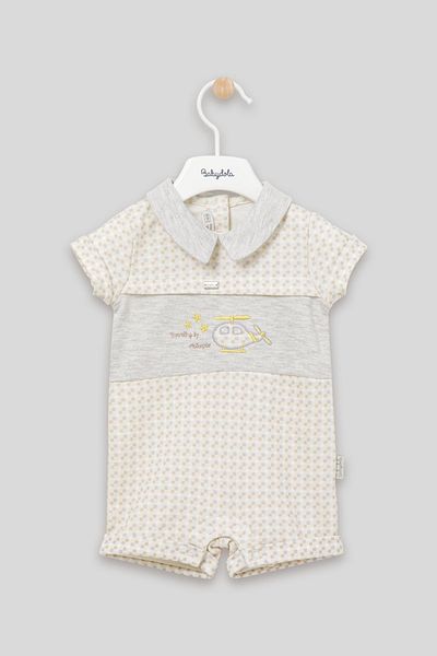 Babydola Helicopter Printed Collar Basic Holiday Unisex Jumpsuit 13012