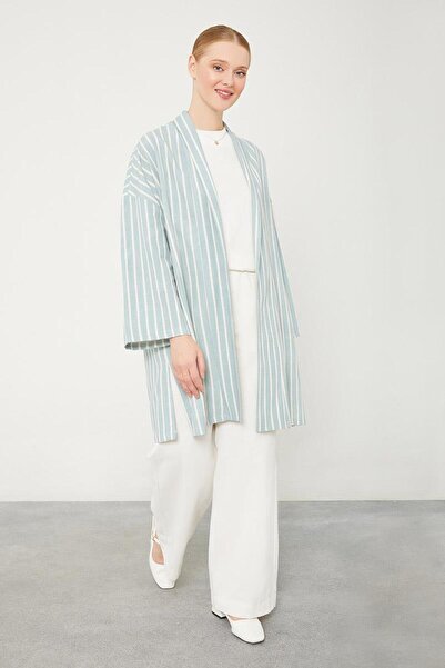 Levidor Mint Green Striped Kimono Set