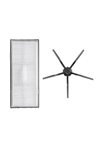 Mija Roborock S7 Sonic - فلتر Hepa وفرشاة جانبية سوداء قطعة واحدة