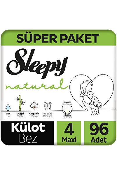 Sleepy Natural Süper Paket Külot Bez 4 Numara Maxi 96 Adet