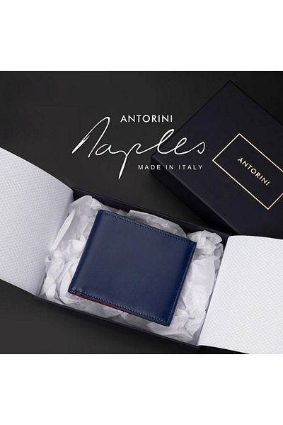 ANTORINI Ανδρικό πορτοφόλι Ferretti Γνήσιο Δέρμα Made in Italy - Θήκη για κάρτες