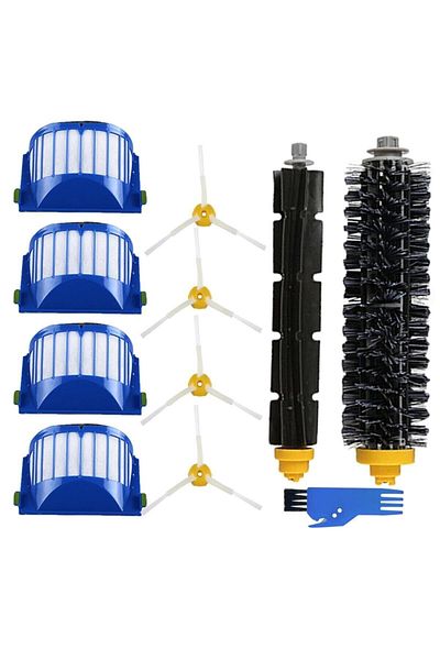 FilterHauz I-robot Roomba 600 Series - 10 Piece Compatible Replacement Filter and Brush Set