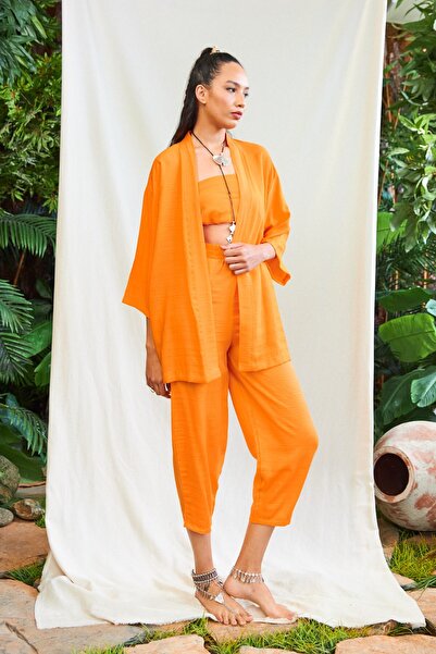 GIA - ART Помаранчевий комплект з кімоно та штанів, 2 предмети
