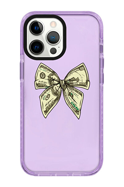 shoptocase Iphone 13 PRO Uyumlu Dolar Kurdele Desenli Kenar Korumalı Impact T...