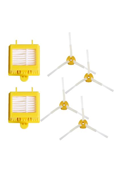 FilterHauz 6 Pieces Compatible Replacement Filter and Brush Set for I-robot Roomba 700-780