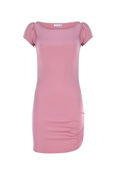 Stilsi Μίνι φόρεμα Pink Draped - Γυναικείο, κοντομάνικο, λαιμόκοψη