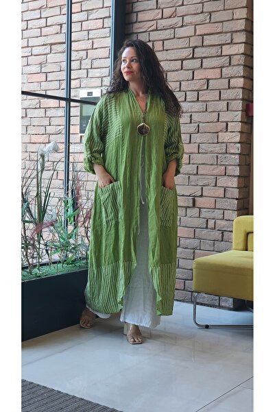 Park Moda Льняна сумка з смугастими кишенями