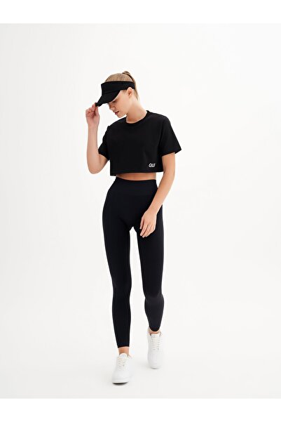 qlu Infinity Collection Women's Black Seamless/seamless Scrunch Tights