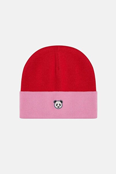 WWF Market Panda Plain Knit Beanie - Pink/Red