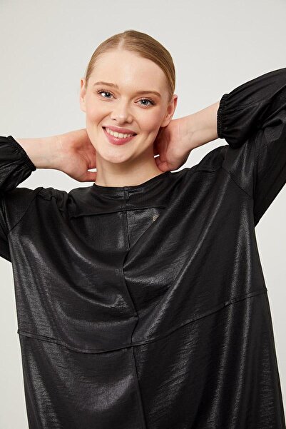 Levidor Siyah Asimetrik Kesim Pantolonlu İkili Takım